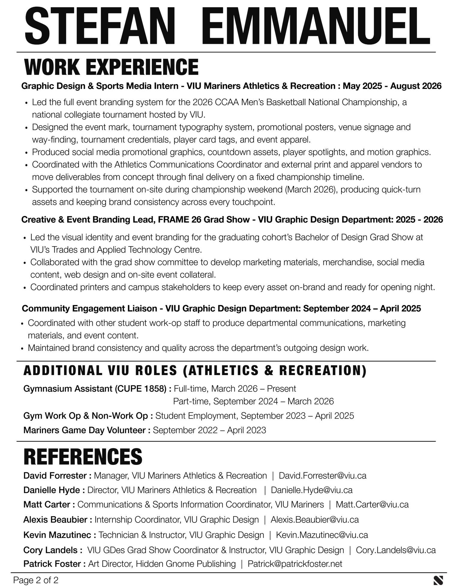 Resume Page 2