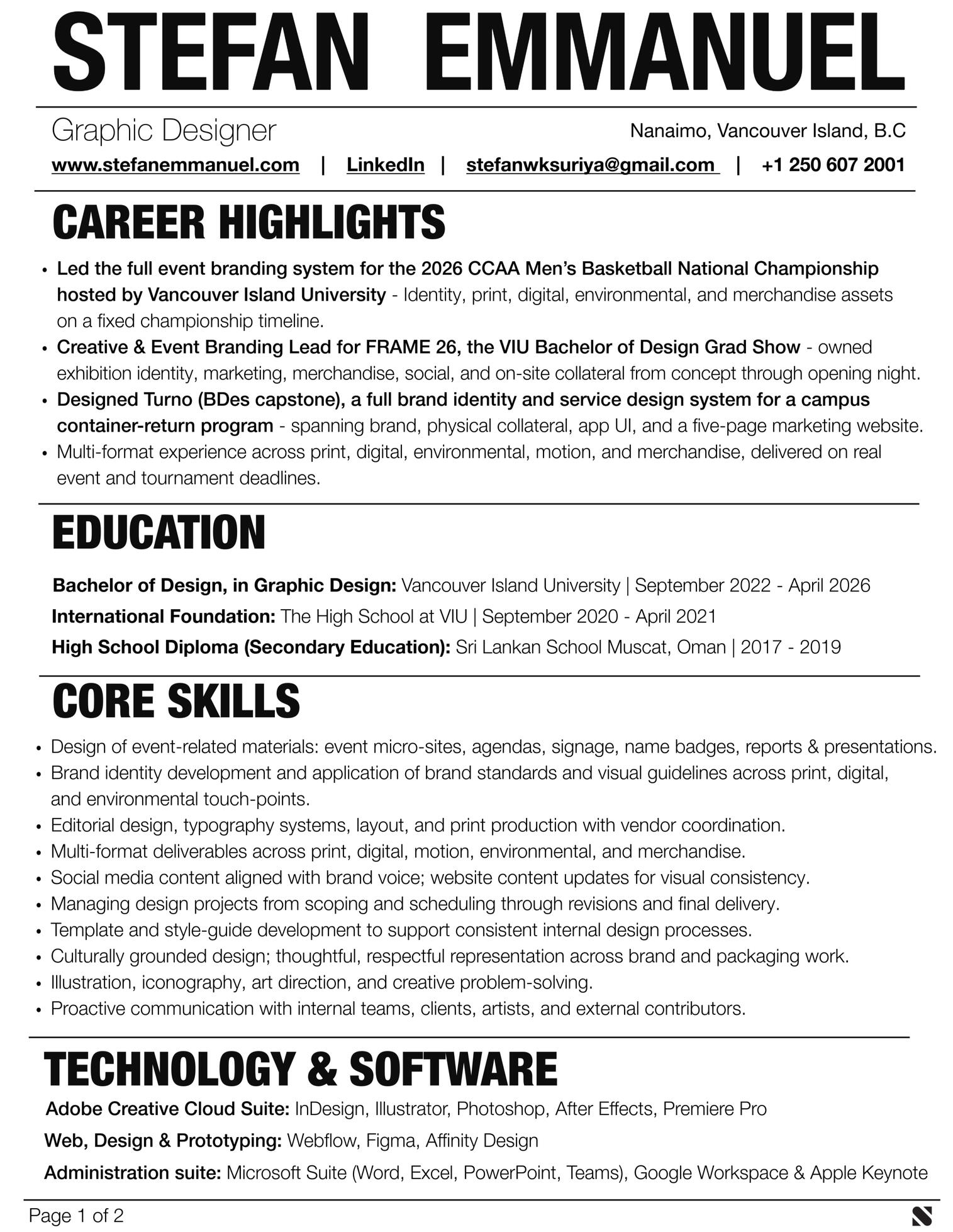 Resume Page 1